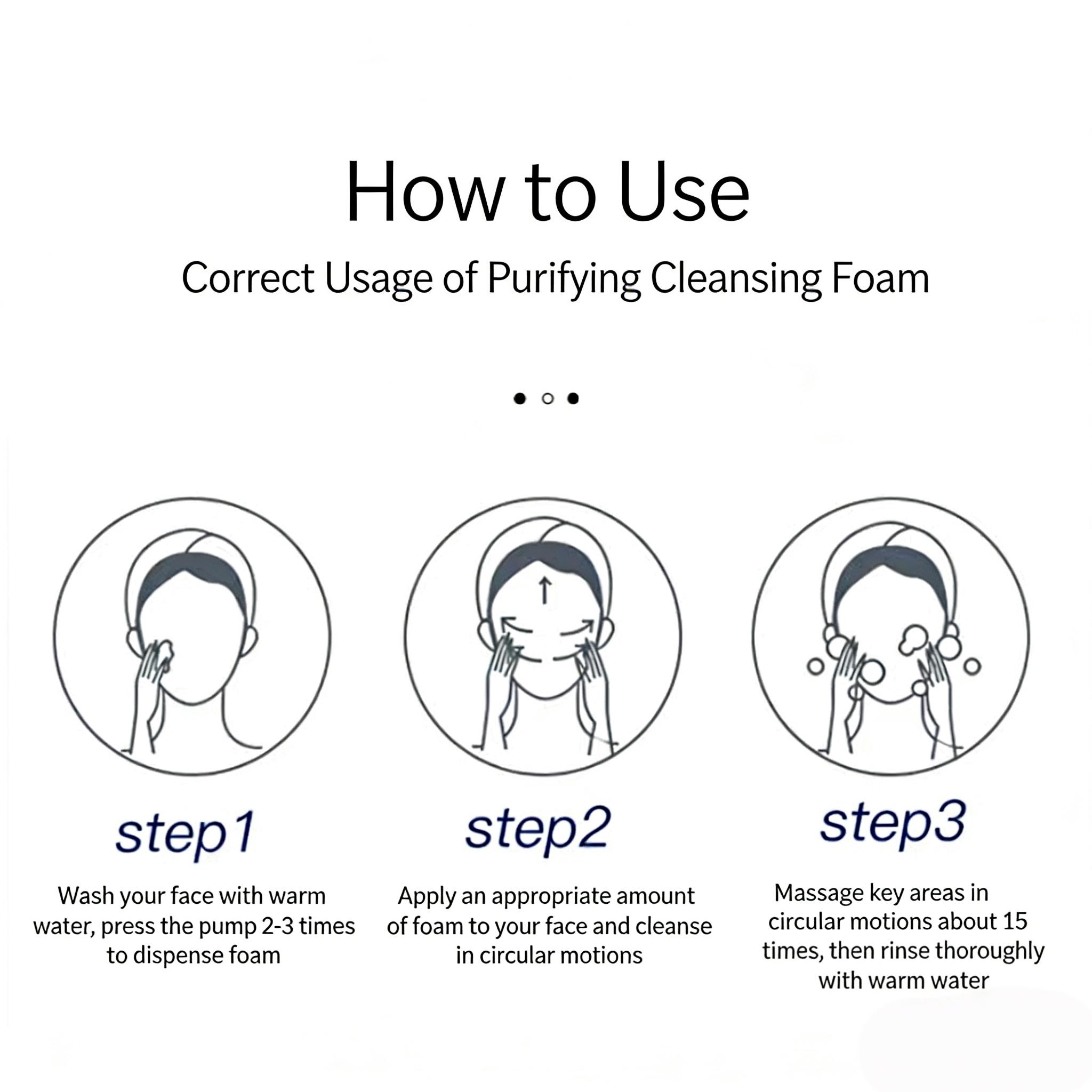 Amino Acid Face Wash Mousse, Deep Cleansing Foam for All Skin Types, 125ML, Suitable for Men and Women, Gentle and Effective