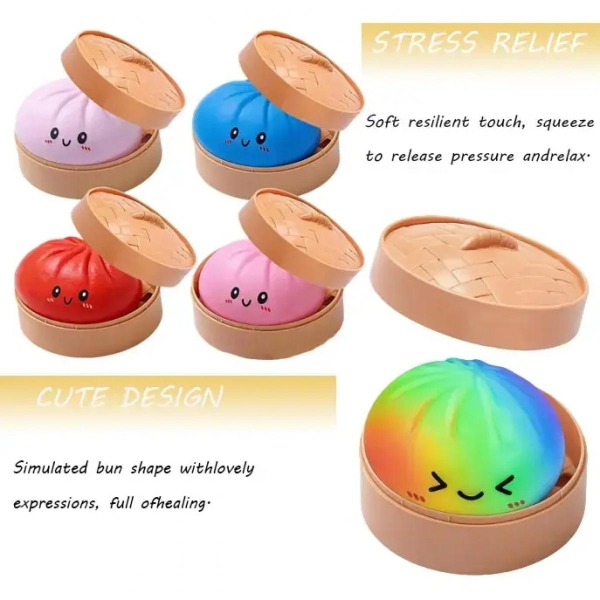 Dumpling Squishy Stress Ball Toy, Soft Squeeze Fidget Sensory Toy for Kids Adults, 3.15 Inch Stretchy Dough Ball for Anxiety Stress Relief