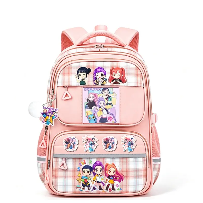 10pcs School Backpack(1 backpack + 4 cards + 4 badges + 1 pendant) for Students Cute Backpack with Travel Essentials Back to School Gifts