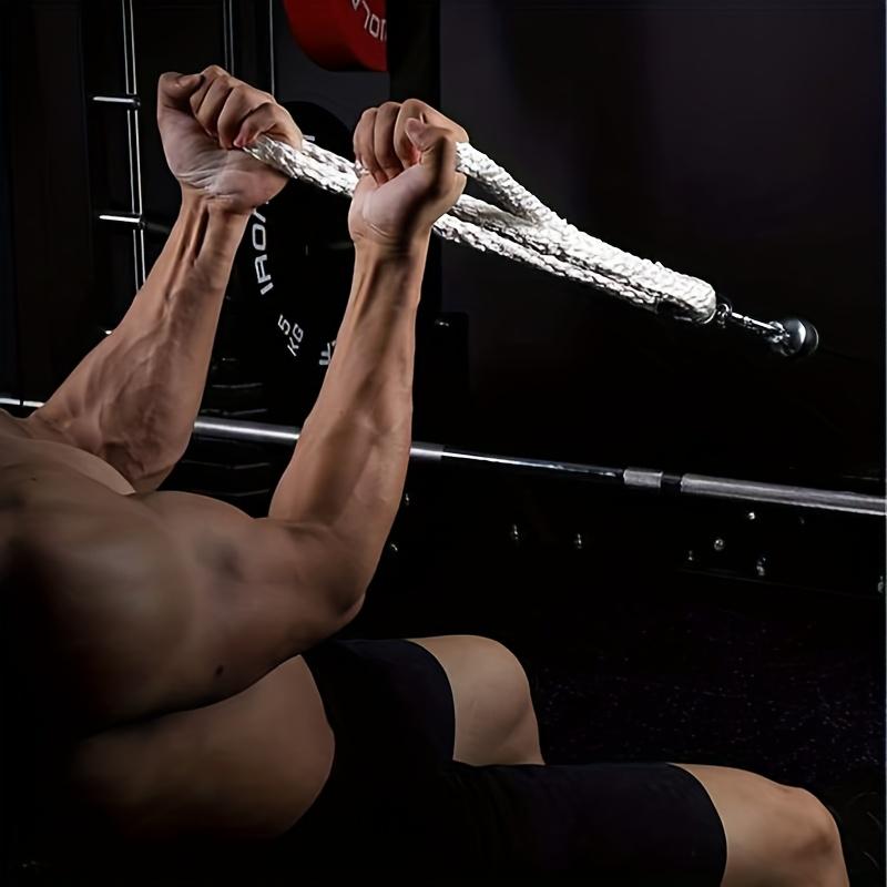 Nylon Tricep Rope Pull Down Handle, Straight Arm High Cable Machine Attachment, Fitness Equipment Accessory for Strength Training