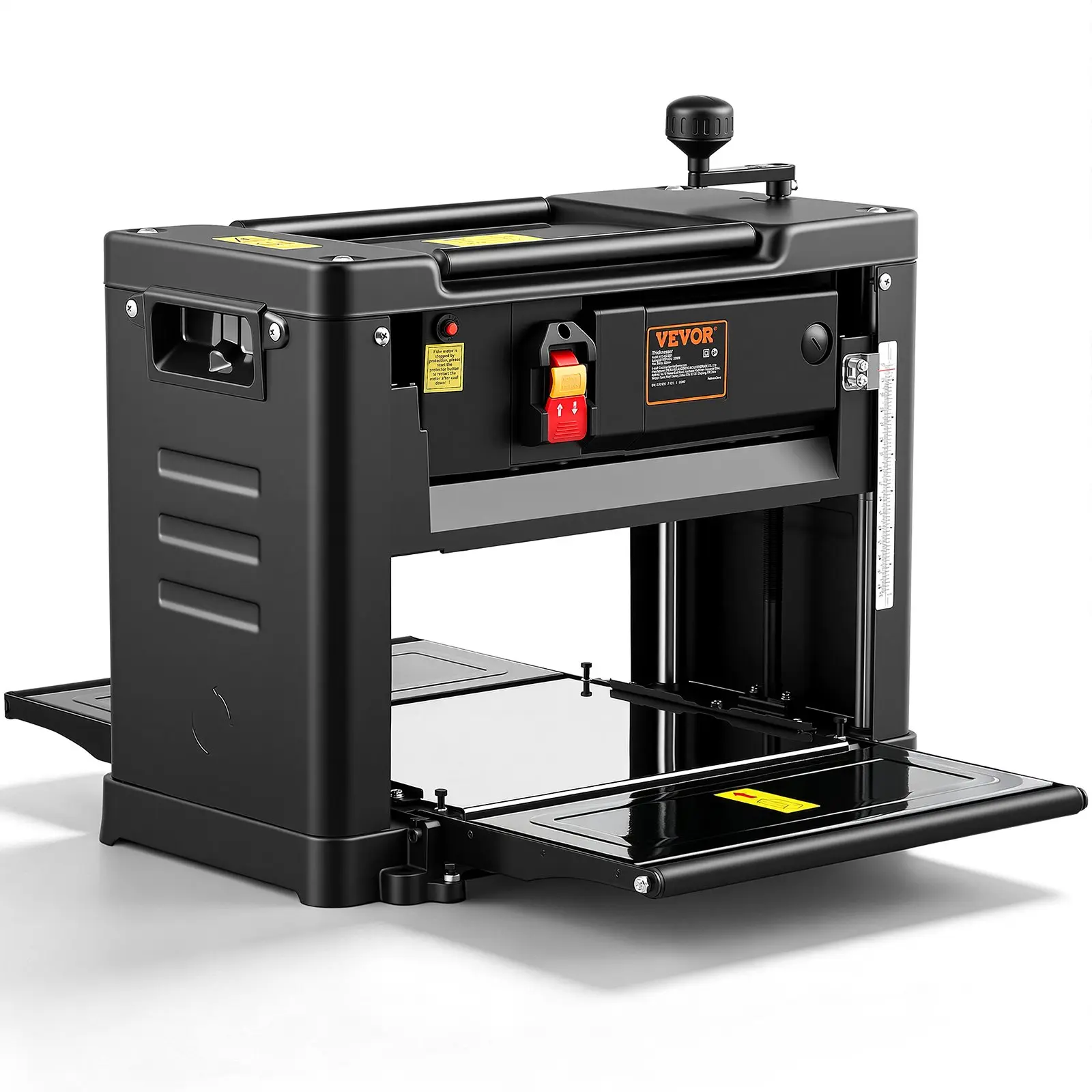 Thickness Planer, Single Speed, 13" Width Worktable Benchtop Planer, Two-Blade, 15-Amp 2000W Powerful Motor, 12" Extended Infeeding Table, Low Noise for both hard & soft wood material removal