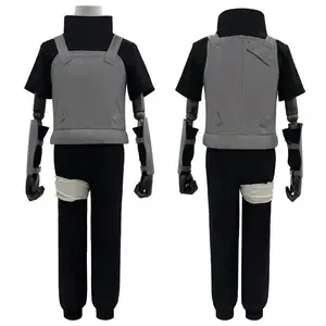 Anime Uchiha Itachi Anbu Cosplay Costume Faux Leather Vest Short Sleeve T-shirt Pants Bandage Cos Convention Gift