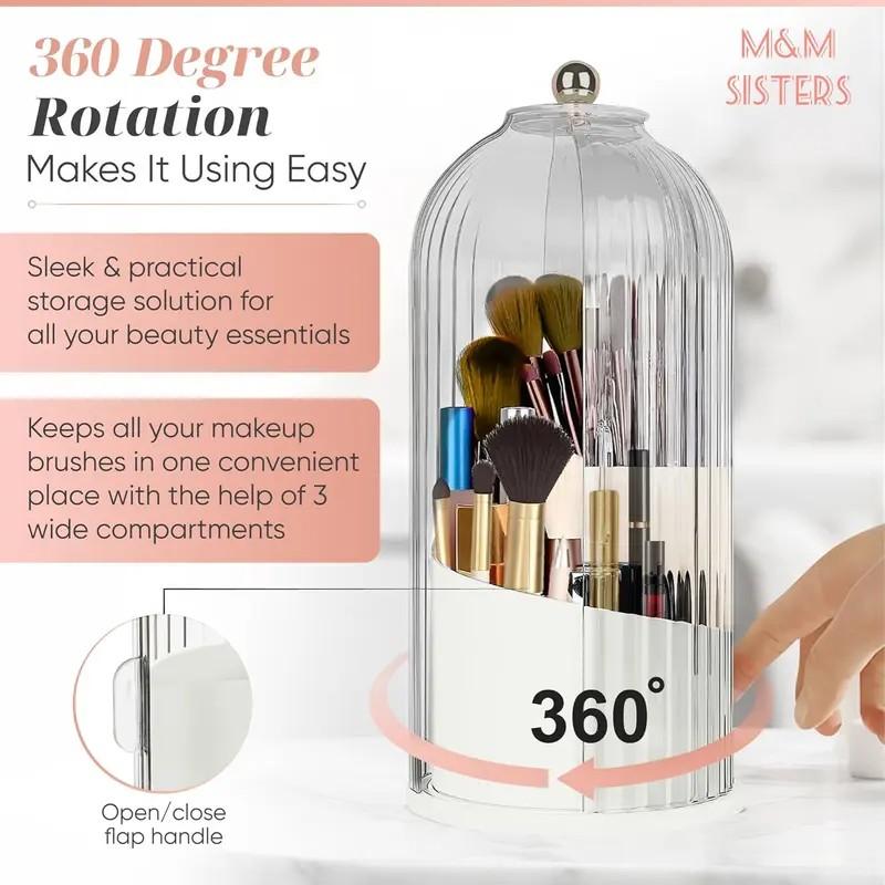 Rotating Electric Toothbrush Holder with Lid, Dustproof Toothpaste Rack, Bathroom Vanity Storage Box, Organizer, Creative Gift for Father's Day