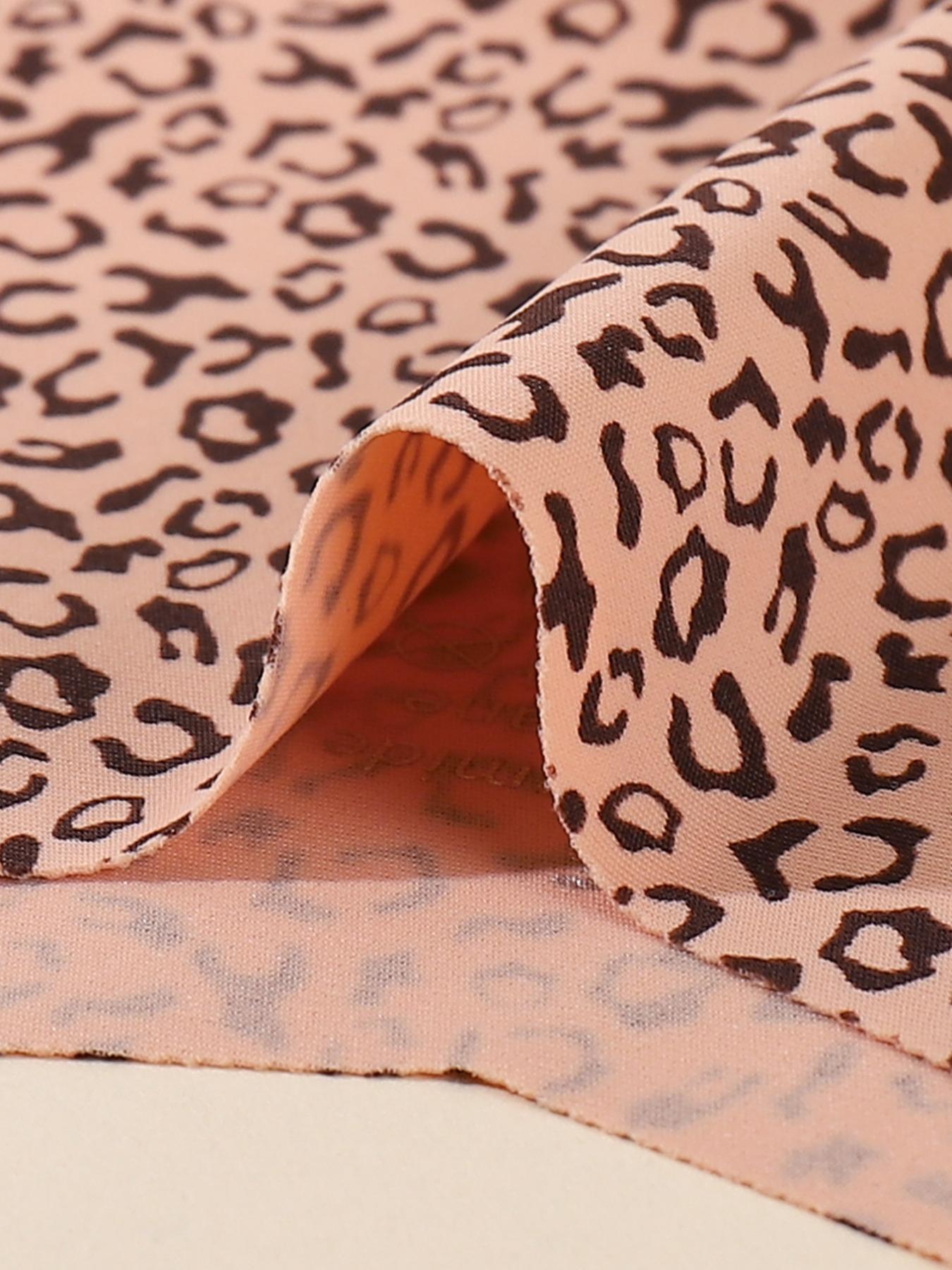 10 Pack Women's Leopard Print Triangle Panties V-Shaped Comfortable Breathable No Show Underwear, All Season Fitted Casual Style