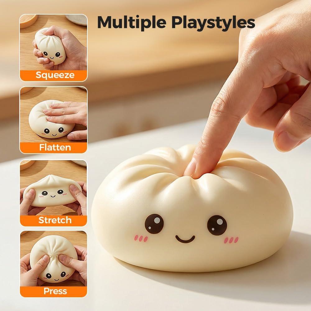 Dumpling Squishy Stress Reliever for Adults, Soft Slow Rising Squeeze Ball, Sensory Anxiety Relief Tool, Cute Desk Decor for Office & Home Relaxation