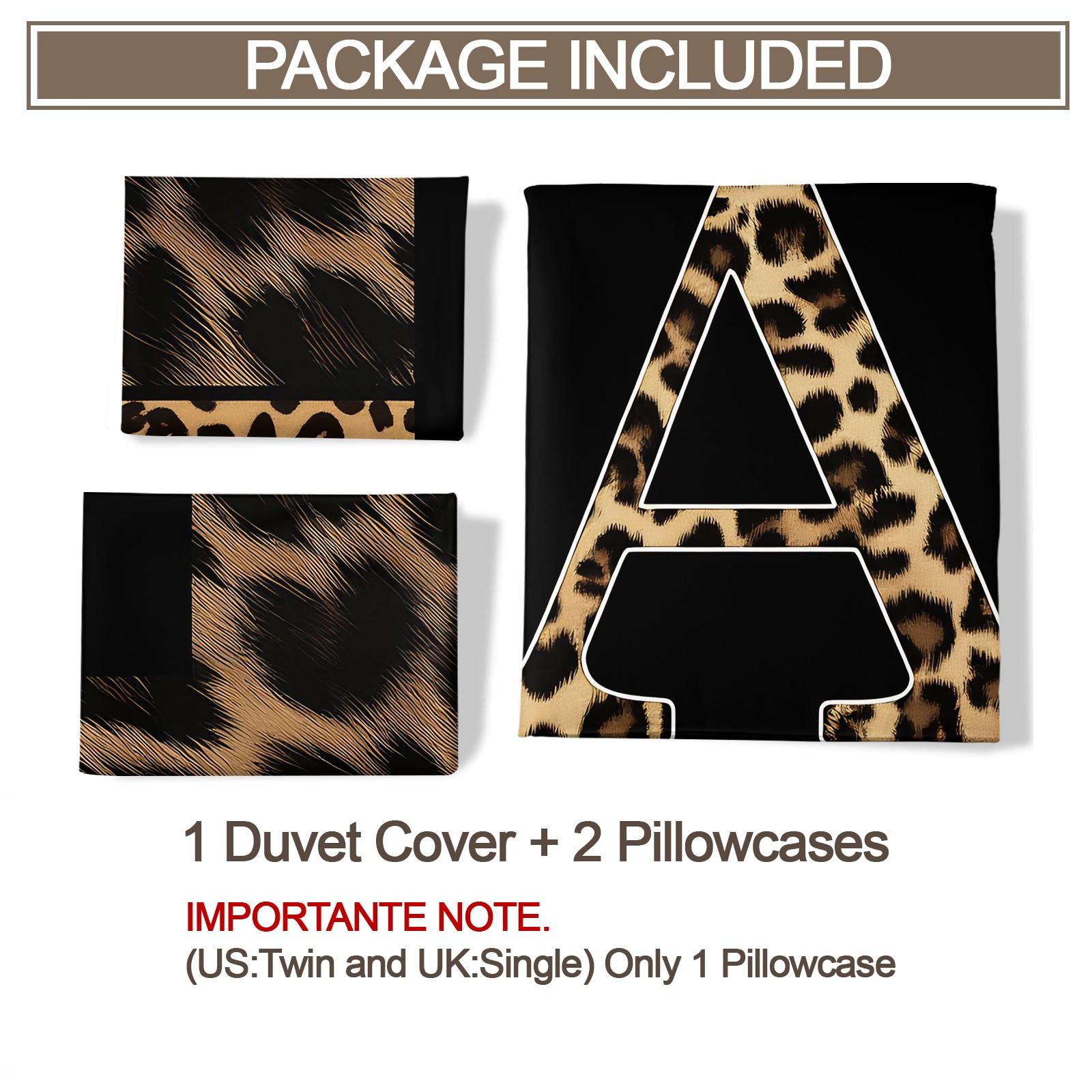 2/3 Pcs Boho Animal Print Letter Duvet Cover Set, Personalized Home Decor for Bedroom, Hotel & Dorm, Zipper Closure & Easy to Remove, Ideal for Housewarming, Christmas & Birthday Gifts, No Filling Included