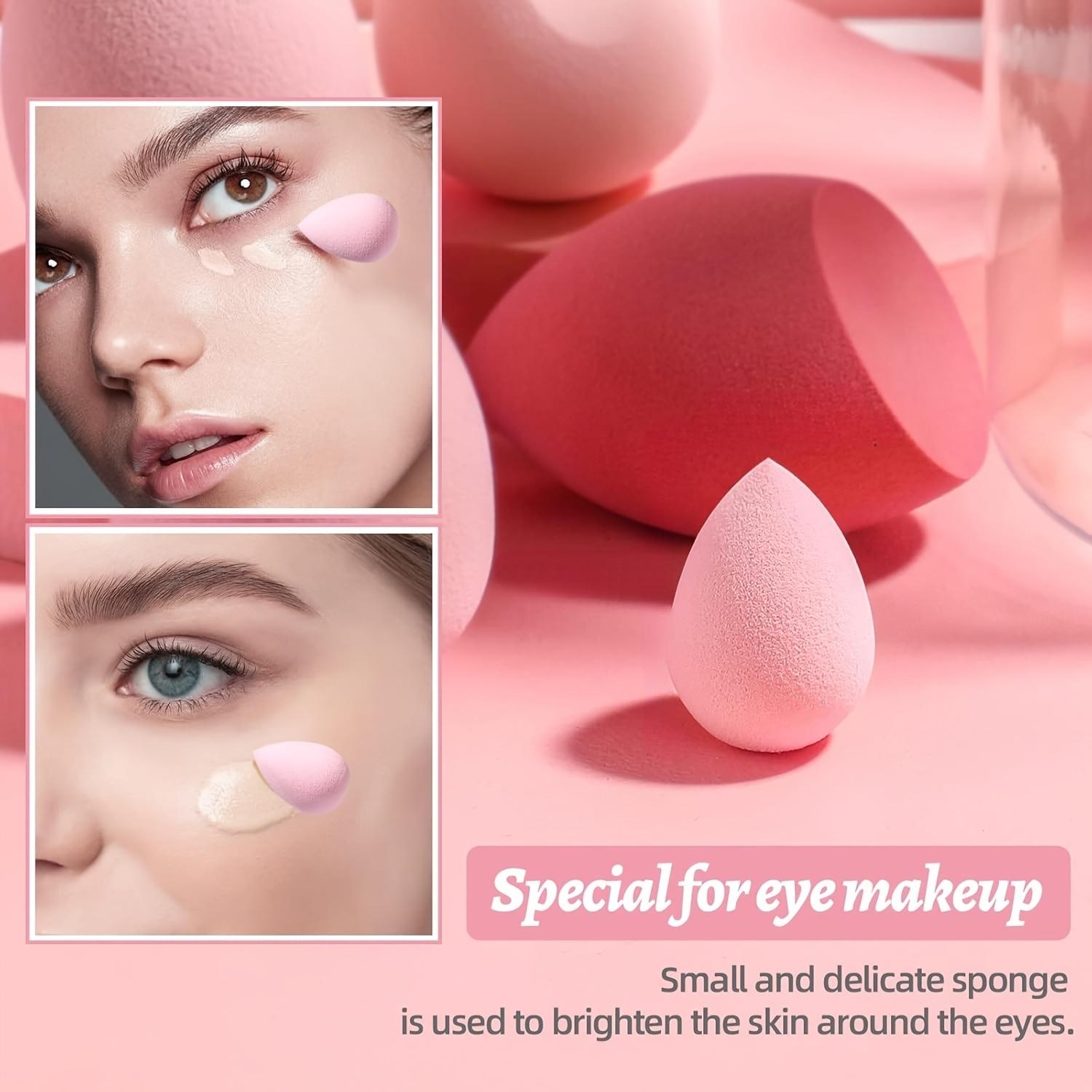 7-Piece Latex-Free Professional Makeup Sponges, Egg-Shaped Foundation Cream Powder Sponge, Dry Wet Use, All Makeup Types, Soft
