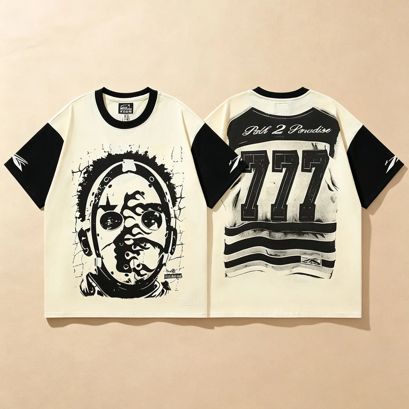HELLSTAR Large Graphic Washed T-Shirt, Black White Vintage Print Cotton Tee, Distressed Drop Shoulder Oversized Top, Y2K American Streetwear Unisex Style