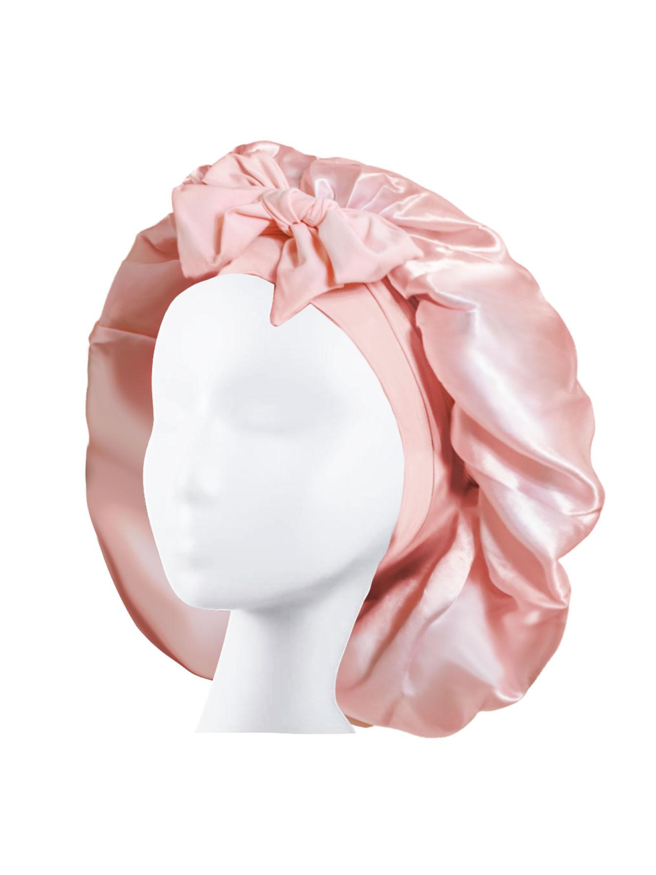 Sunny hair elastic ribbon bowknot imitation silk sleeping cap with wide brim beauty and hair care