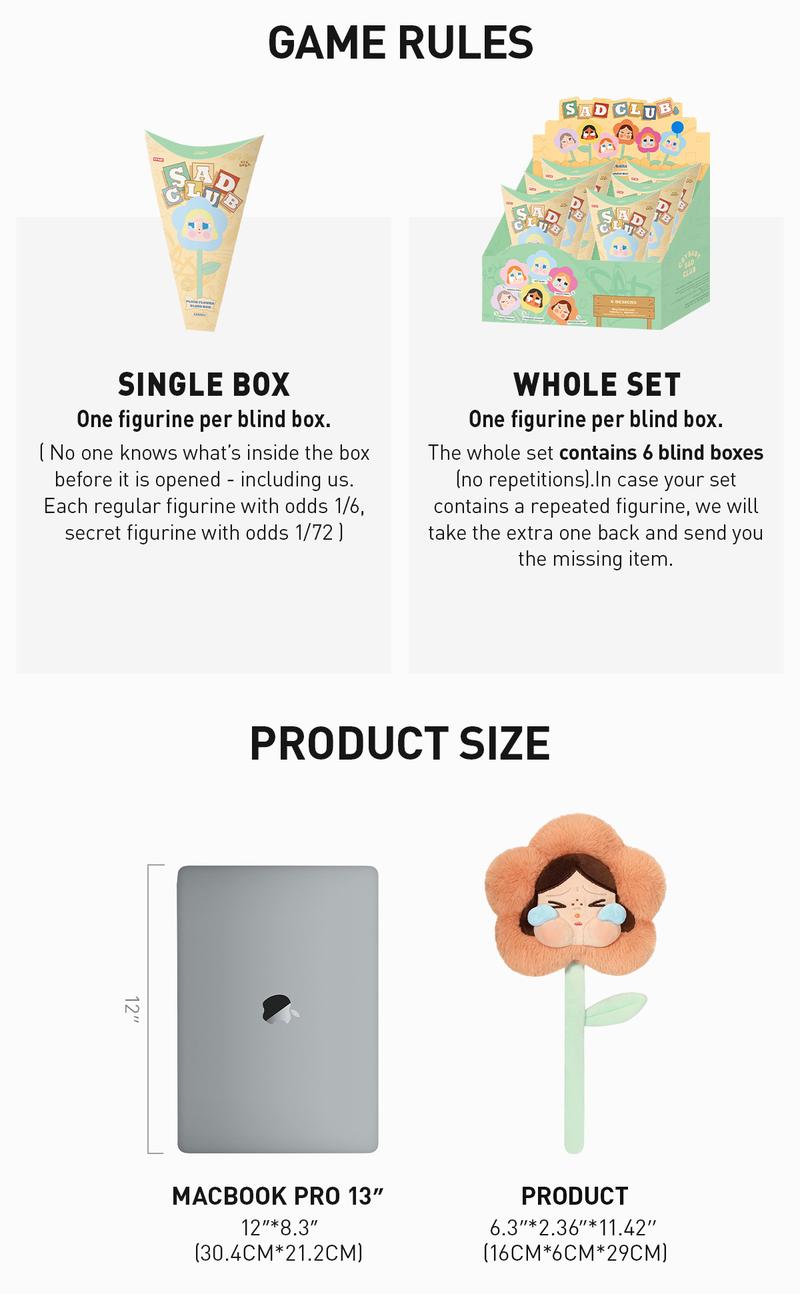 POP MART CRYBABY Sad Club Series Plush Flower Blind Box, Collectible Toys, Valentine’s Day Gifts POP MART CRYBABY Sad Club Series Plush Flower Blind Box, Collectible Toys, Valentine’s Day Gifts