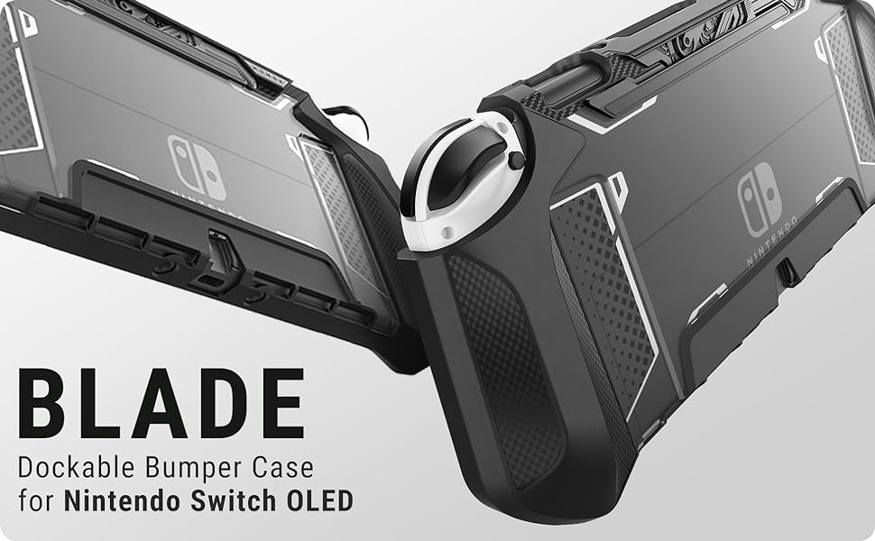SUPCASE Mumba Dockable Case for Nintendo Switch OLED 2021, Blade Series TPU Grip Protective Cover, Compatible with Joy-Con Controller Protection