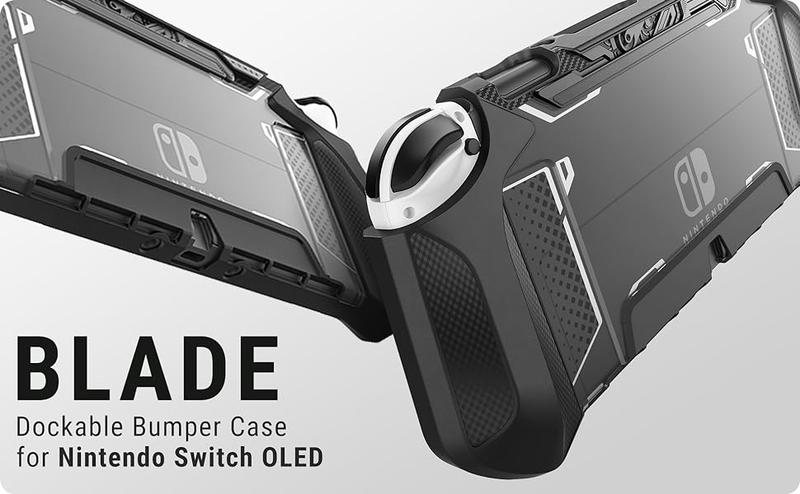 SUPCASE Mumba Dockable Case for Nintendo Switch OLED 2021, Blade Series TPU Grip Protective Cover, Compatible with Joy-Con Controller Protection