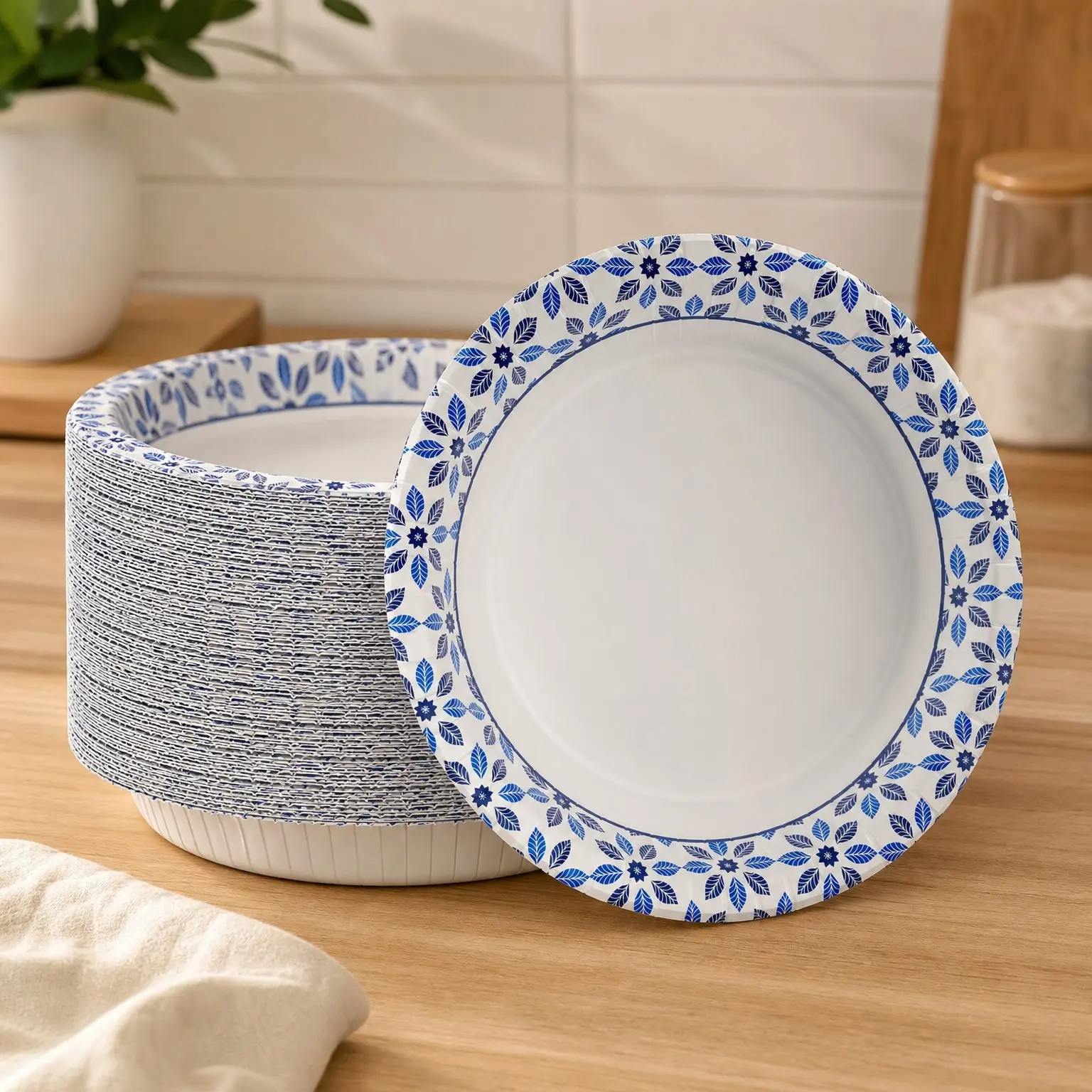 160 Count 20 oz Heavy Duty Paper Bowls - Soak Proof, Printed Disposable Bowls Bulk for Dinner or LunchGift