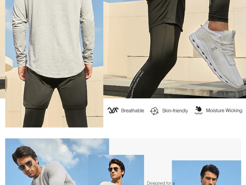 JMIERR Mens 3 Pack Cotton Hipster Hip Hop Longline Crewneck Sport T-Shirt, Menswear Casual Top for Outdoor Daily Wear