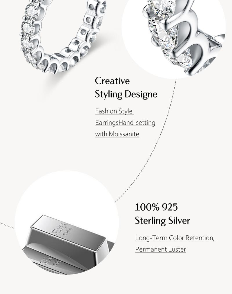 Round Cut 3.5mm Etenity Synthetic Moissanite Ring Band D Color VVS1 Engagement Wedding Bands For Women Birthday Gift R053