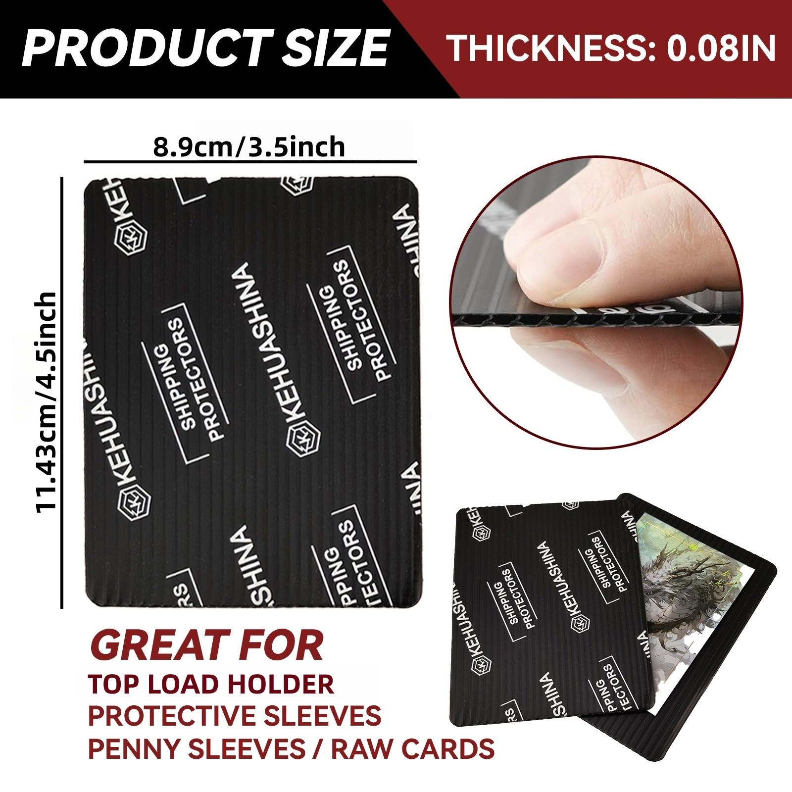 Trading Card Shipping Protector Board - 3.5x4.5Inch Black Card Shipping Supplies With Round Corners, Lightweight & Reusable For Raw Cards, Sleeved Card, Top Load Holder, Semi-Rigids, Strong Plastic Inserts Mailers For Sports Star TCG Games Cards Trading Card Shipping Protector Board - 3.5x4.5Inch Black Card Shipping Supplies With Round Corners, Lightweight & Reusable For Raw Cards, Sleeved Card, Top Load Holder, Semi-Rigids, Strong Plastic Inserts Mailers For Sports Star TCG Games Cards