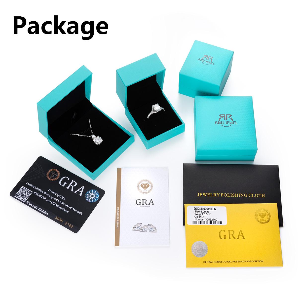 AnuJewel 3cttw Emerald Cut Moissanite Rings D Color 925 Sterling Silver 3 Stones Wedding Rings Gift for Anniversary Brithday Women Her with Certificate