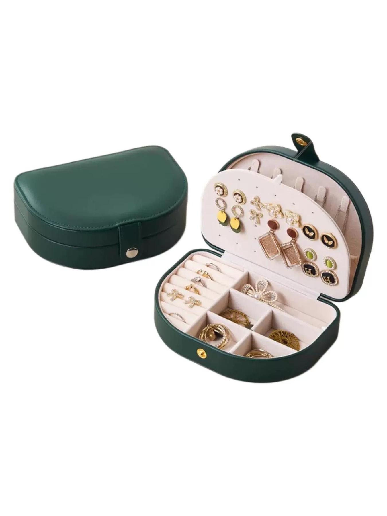 Elegant Jewelry Storage Box, Large Capacity Portable PU Leather Case, Travel Jewelry Organizer with Earring Holder, Ring and Necklace Compartment