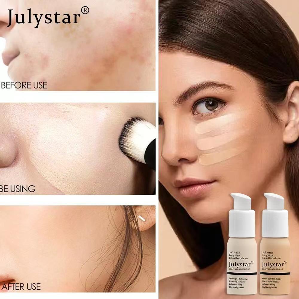 High Coverage Matte Foundation, Oil Control, Waterproof, Long-Lasting, Non-Shedding, Lightweight, 30ML X 3, Multi-Pack Cosmetics
