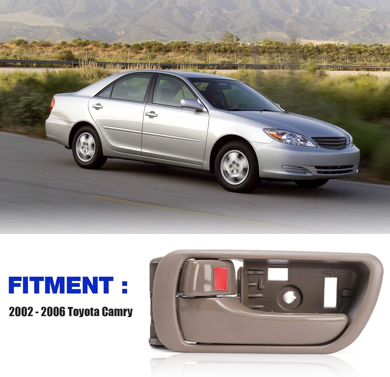 4Pcs Interior Inside Door Handles Replacement for Toyota Camry 2002 2003 2004 2005 2006, Inner Door Handle Front/Rear Driver & Passenger Side - Beige