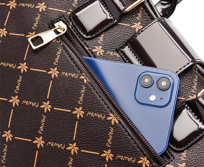 Light Gray Diamond Patterned Handbag, Black Leather Handle, Metal Square Buckle, Bow Decoration, Fashionable Commuter Women's Bag kelly Detachable Strap PU Baguette