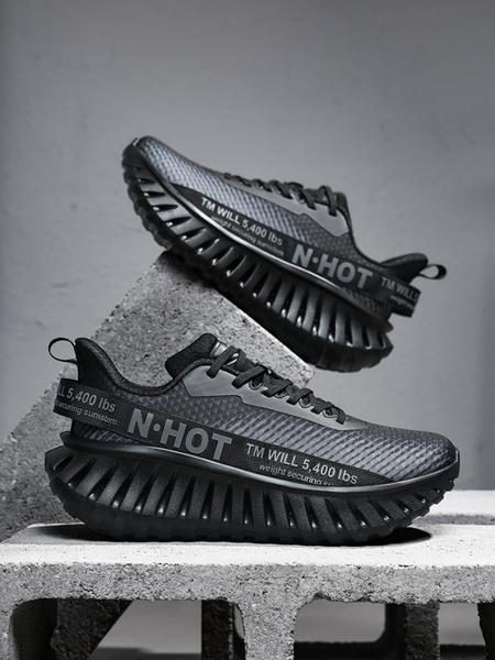 Men's Large Size Comfortable Outdoor Casual Shoes, Unique Design, Textile Lining, Rubber Sole, Fashion Element, Perfect for Sports Enthusiasts, Athletic Sneaker