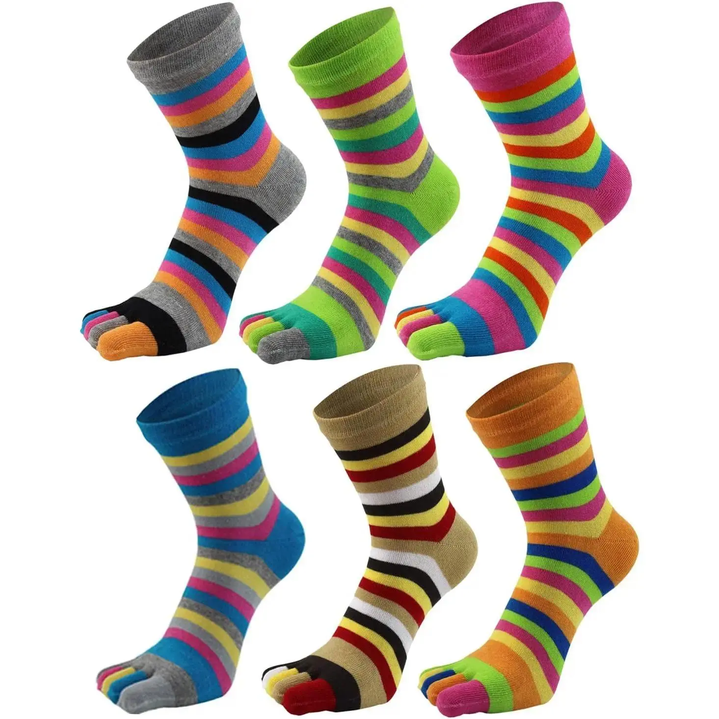6 Pairs Women Toe Socks Set,5 Finger Cotton Wicking Athletic Socks for Outdoor Home Fitness,Ballet,Halloween Christmas Party Gifts,Hand Tools Kits