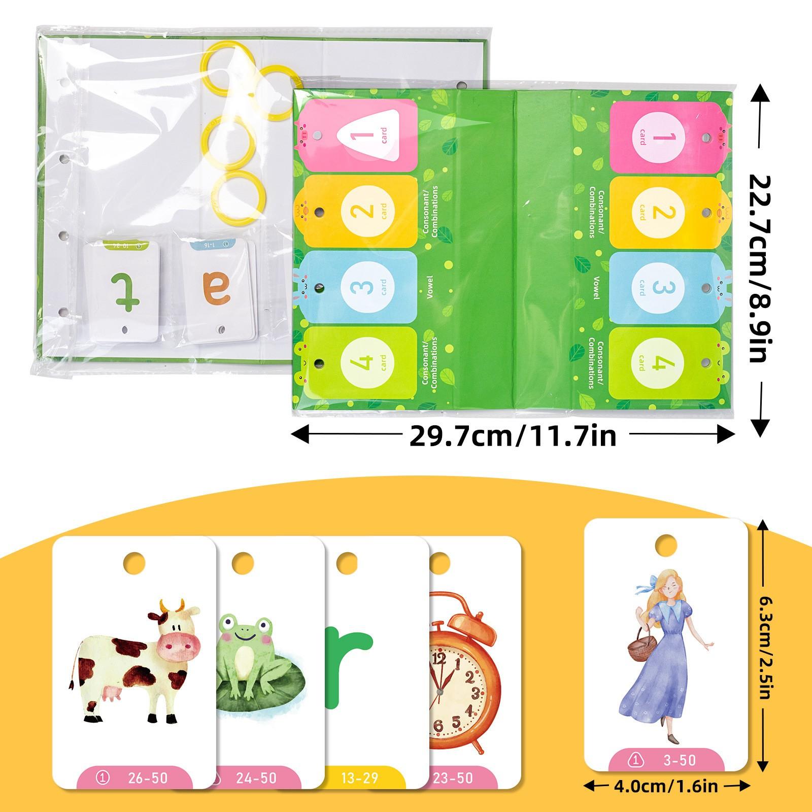 English Phonics Desktop Cards, Vowel Consonant Combinations, Early Education Learning Tool, Educational Toys for Kids, Toddler Flash Cards, Visual Stimulation Cards