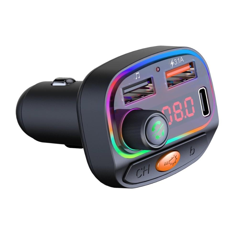 Car BT Fm Transmitter, Wireless Mp3 Player, Handsfree Call, USB a Type-C Phone Charger, Mp3 Music Player Car Adapter