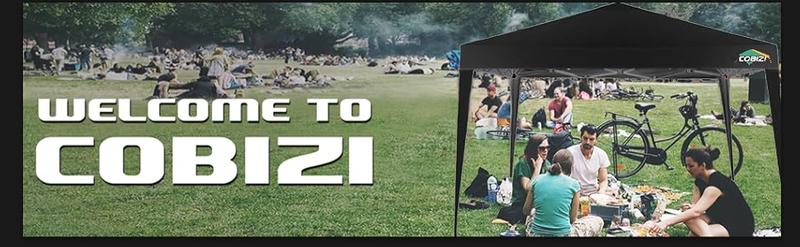 COBIZI 10x10 Ez Pop Up Canopy Tent, UPF 50+ Waterproof Outdoor Canopy, Instant Portable Camping Canopies Gazebo