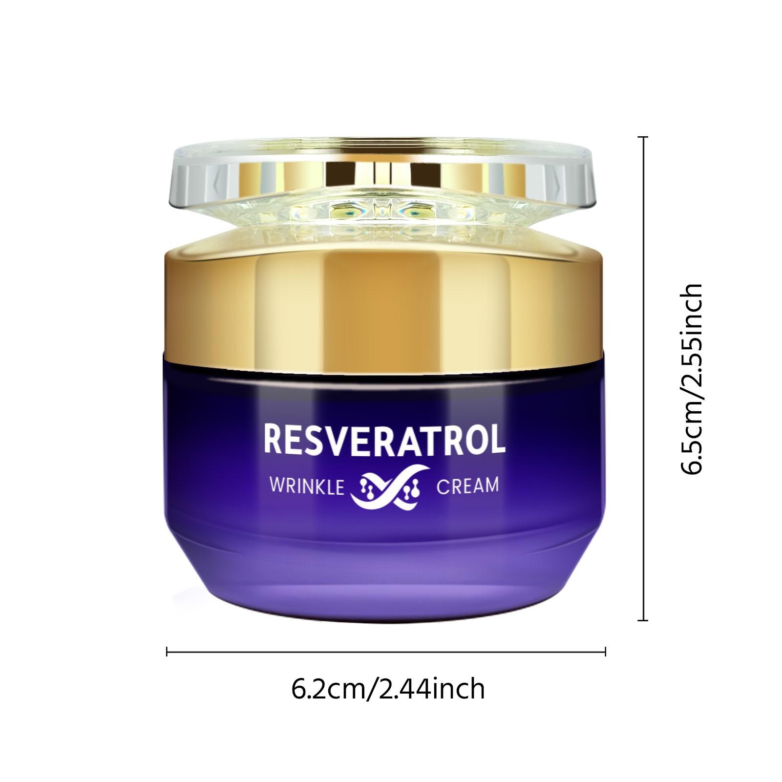 Resveratrol Anti-Wrinkle Face Cream, Hyaluronic Acid & Aloe Vera, Moisturizing Balm, Tightens Skin, Brightens Complexion, All Skin Types