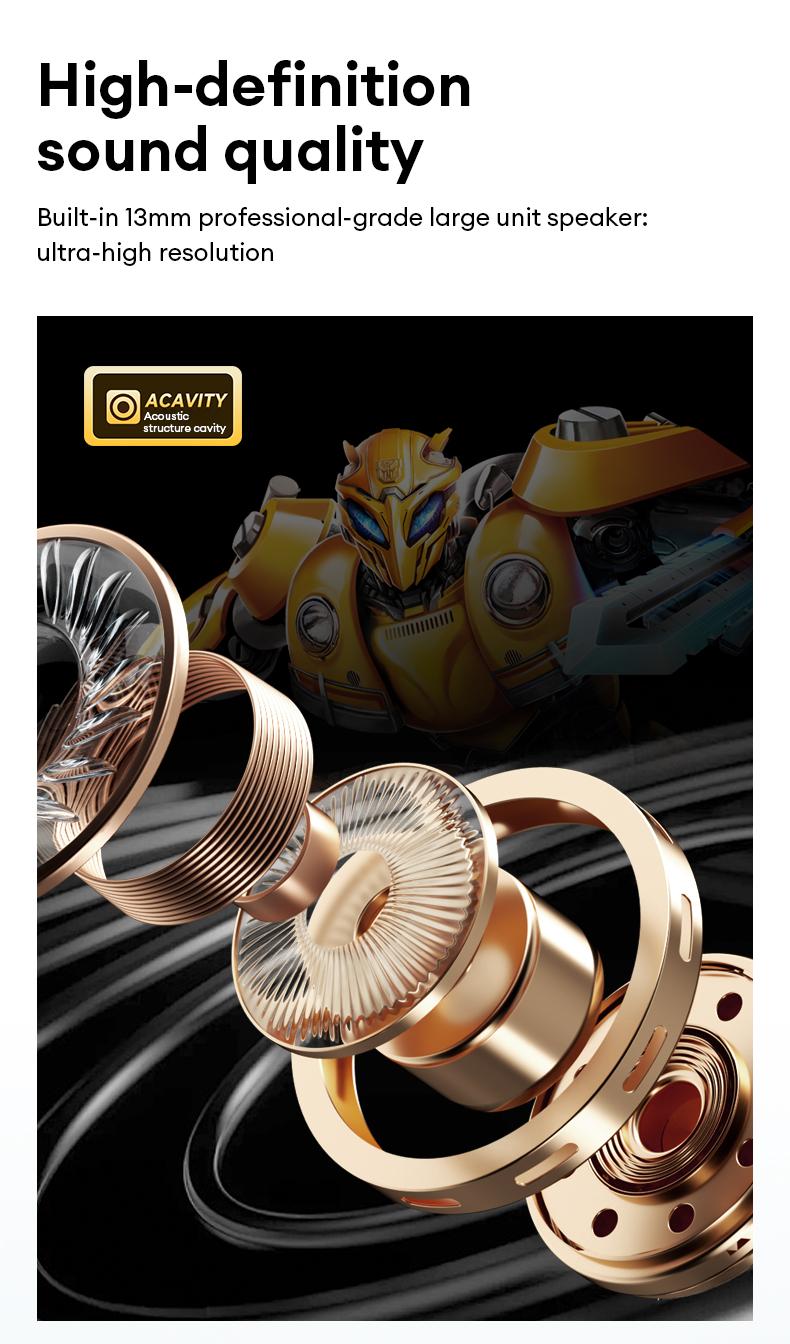 TRANSFORMERS TF-T51 In-Ear Wireless Earphones with Bluetooth 6.0 for Faster, More Stable Connection & Lower Power Use, Immersive Full-Frequency Stereo Sound, High-Resolution Audio, Wireless Headphones for Music & Phone Calls, Compatible with Android & iOS