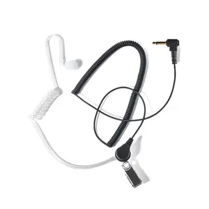 3.5mm Receiver/Listen Only Surveillance Headset Earpiece with Clear Covert Acoustic Coil Tube Earpiece Compatible with Walkie Talkie Transceivers and Radio Speaker Mics Jacks for Security, Police and Law Enforcement Use