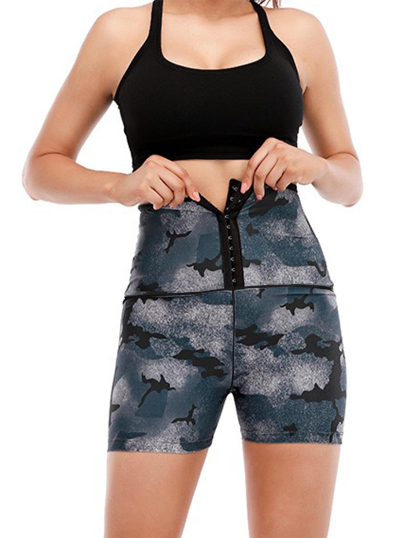 Women's Solid High Waist Sauna Shorts, Breathable Comfortable Tummy Control Hip Lift Sauna Shorts, Ladies Sportswear for Indoor Outdoor Wear, Waist Body Shaper