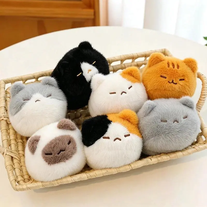 13cm Black Lying Siamese Kitten Plush Toy, Cartoon Lifelike Stuffed Doll with Plush Fabric & Soft Texture, Kids' Girls' Gift