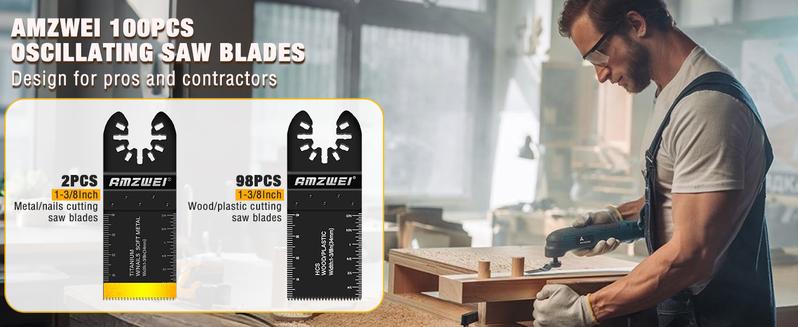 Valentine's Day 118PCS Oscillating Tool Blades Metal Wood Cutting, Professional Curved Edge Oscillating Saw Blades with Titanium Multitool Blades, Compatible with Dewalt Milwaukee Ryobi Rockwell Fein Makita