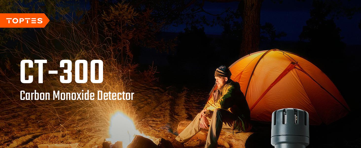 TopTes CT-300 Portable Carbon Monoxide Detector,(Includes Battery x3) CO Detector with Audible & Visual Alarm,0-5000PPM,for Home, Car, Camping& Travel