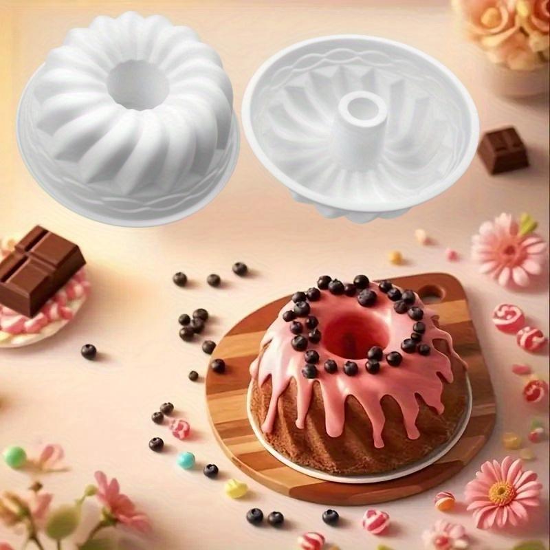 Single 6-Inch Savarin Baking Pan - Non-Stick Cake Mold, Food Grade Silicone Cupcakes, Pound Biscuits, Chocolate Truffles - Easy Release, Dishwasher Safe, Reusable Birthday, Christmas, Valentine'S Day, Easter Baking Tools - Durable Kitchenware
