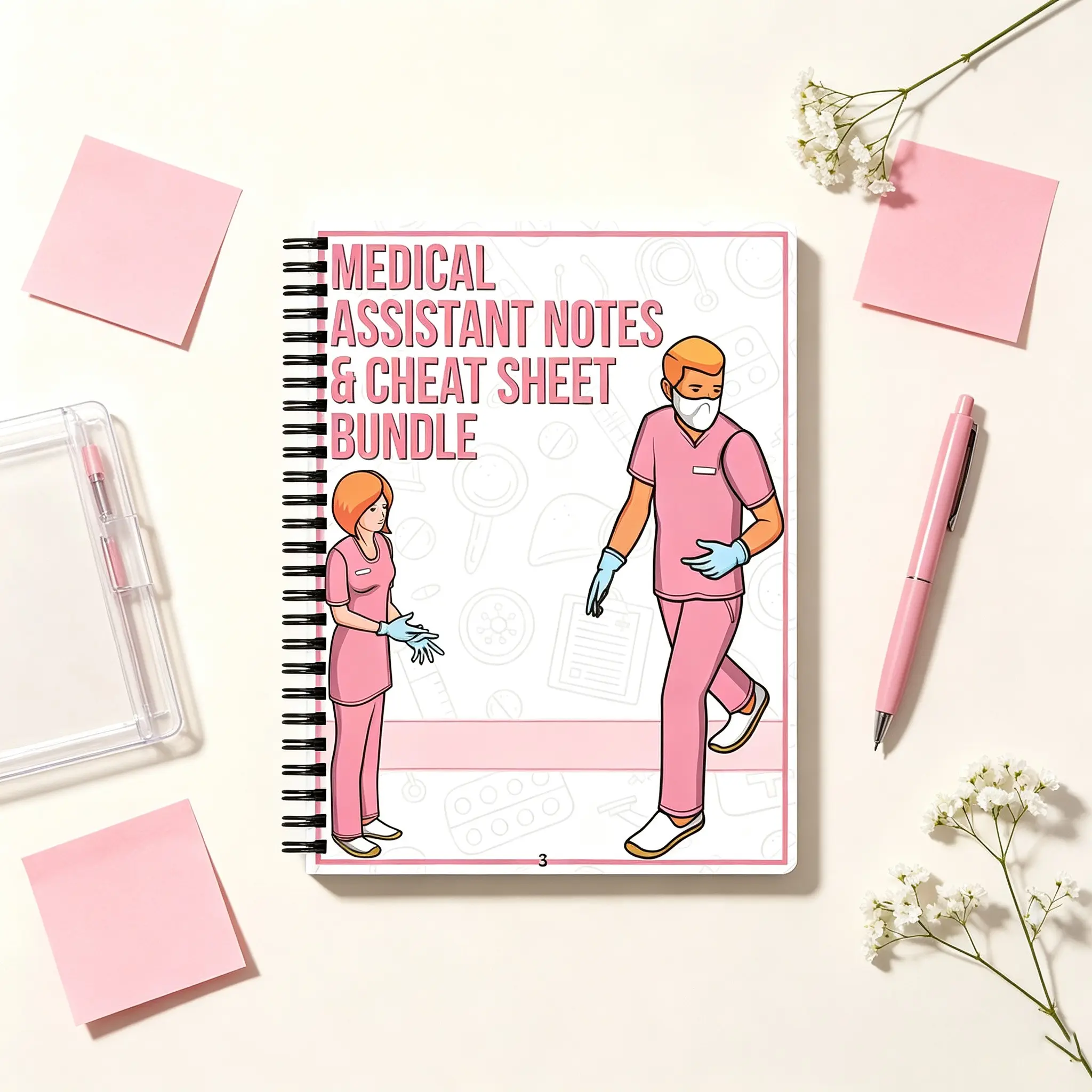 Medical Assistant Notes & Cheat Sheet Notebook Bundle, 20+ Topics Study Guide, Clinical Skills Review, Student Essential Tool