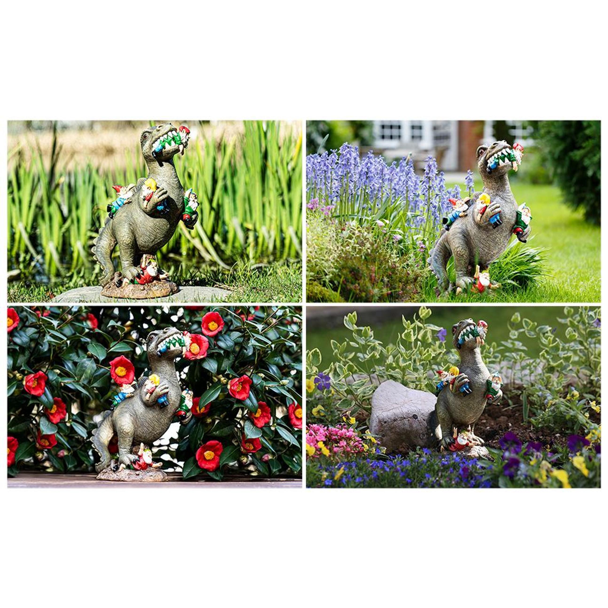 Garden Gnomes Statues Yard Decorations Outdoor Garden Decor, 14” Dinosaur Gnomes Garden Statues, Patio, Lawn Ornament, Gardening Gifts for Women for Housewarming