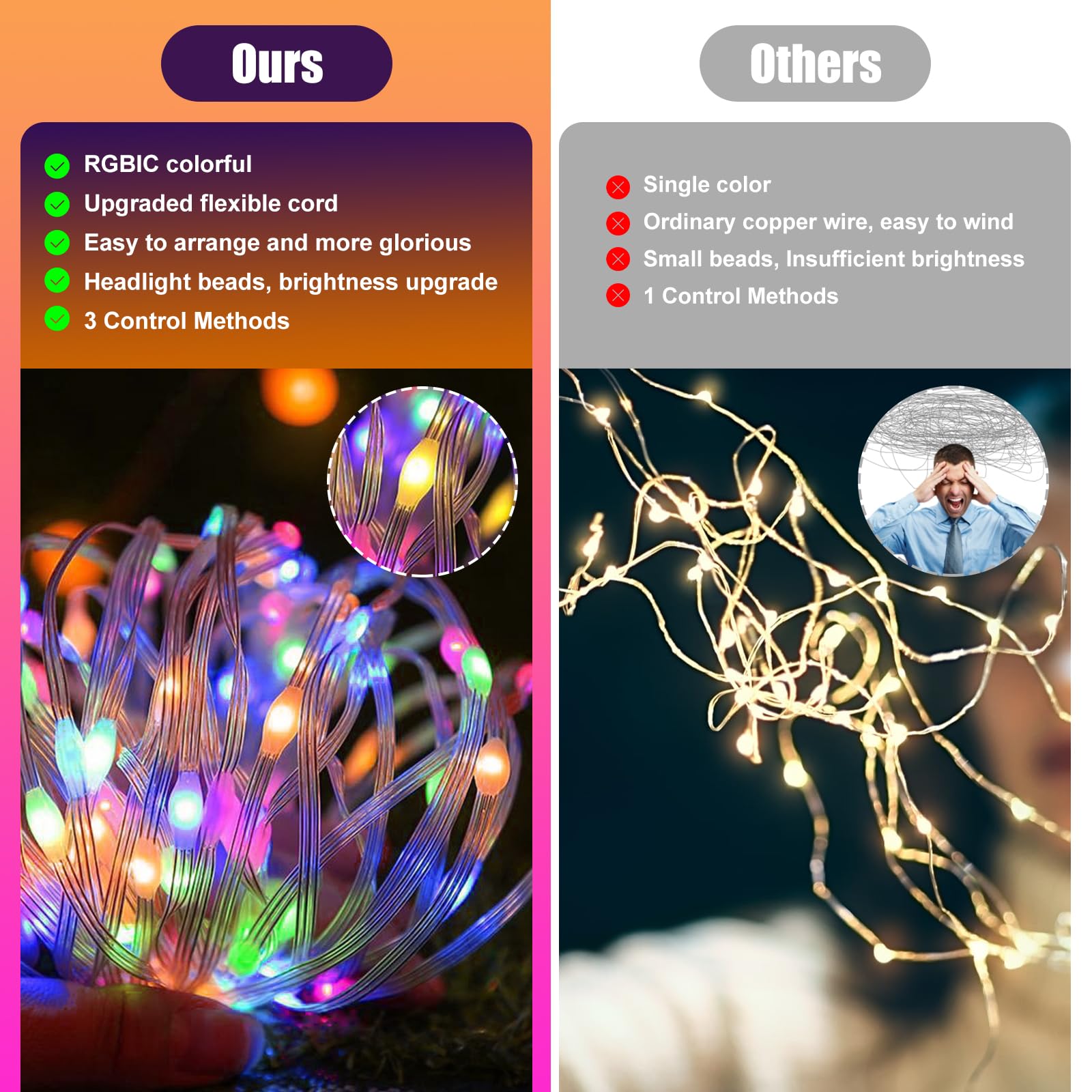 65.6ft Sound Control RGB Smart String Lights , App & Remote Control LED Fairy Lights, Multi-Color Waterproof USB Lights for Bedroom, Outdoor, Christmas, Wedding & Party Decor 65.6ft Sound Control RGB Smart String Lights , App & Remote Control LED Fairy Lights, Multi-Color Waterproof USB Lights for Bedroom, Outdoor, Christmas, Wedding & Party Decor