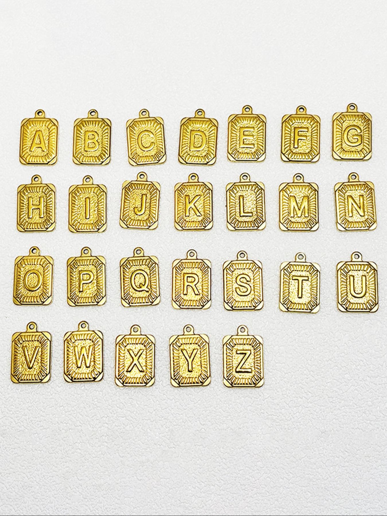 Men's Stainless Steel Necklace with Square Pendant and Initial Letter, Personalized A-Z Design, Rope Chain Jewelry, Fashion Accessory, Exquisite Jewelry Gift