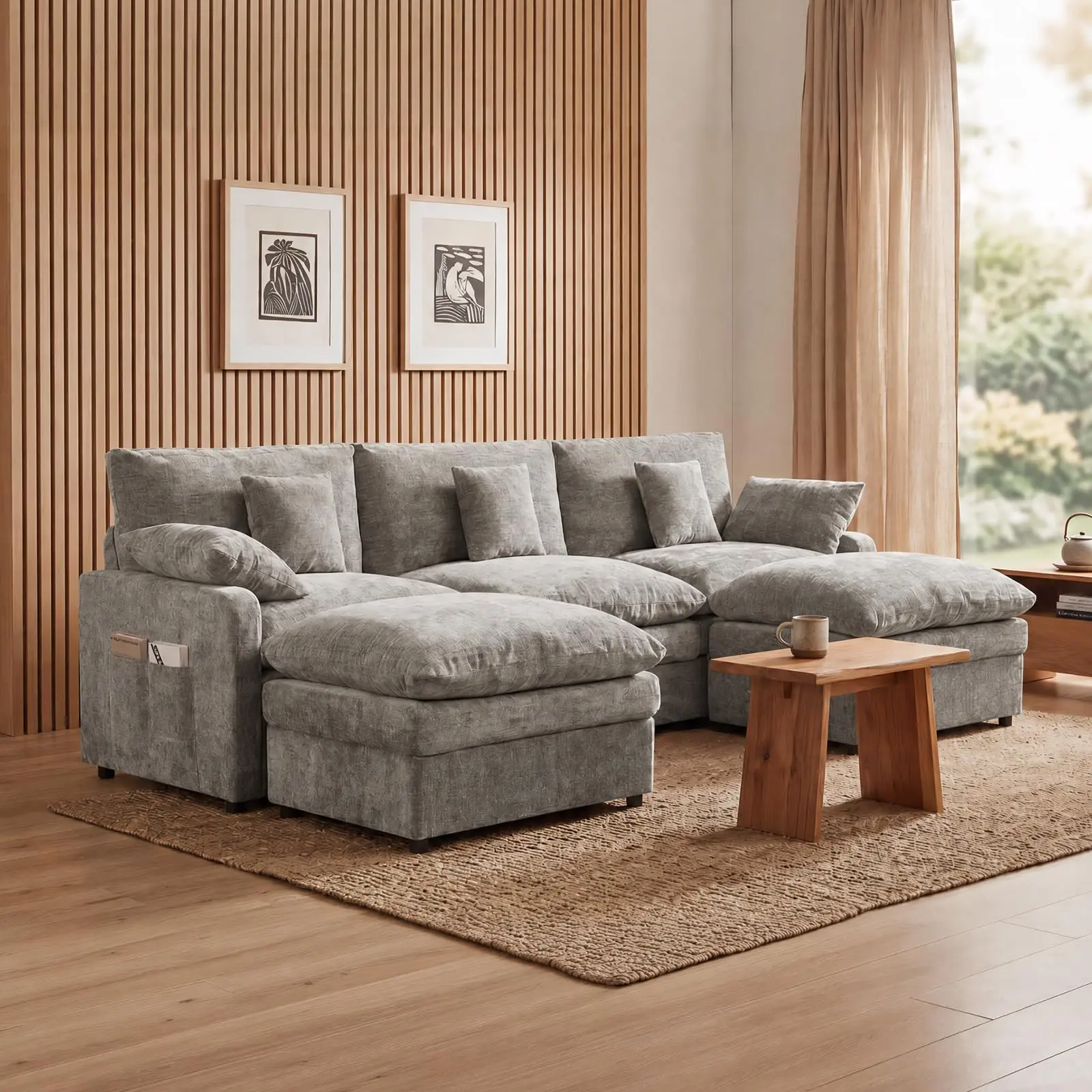 Spacious Modern 3-Seater Sofa - Upholstered Couch for Living Room, Comfortable Multi-Person Seating, Home Furniture Decor,