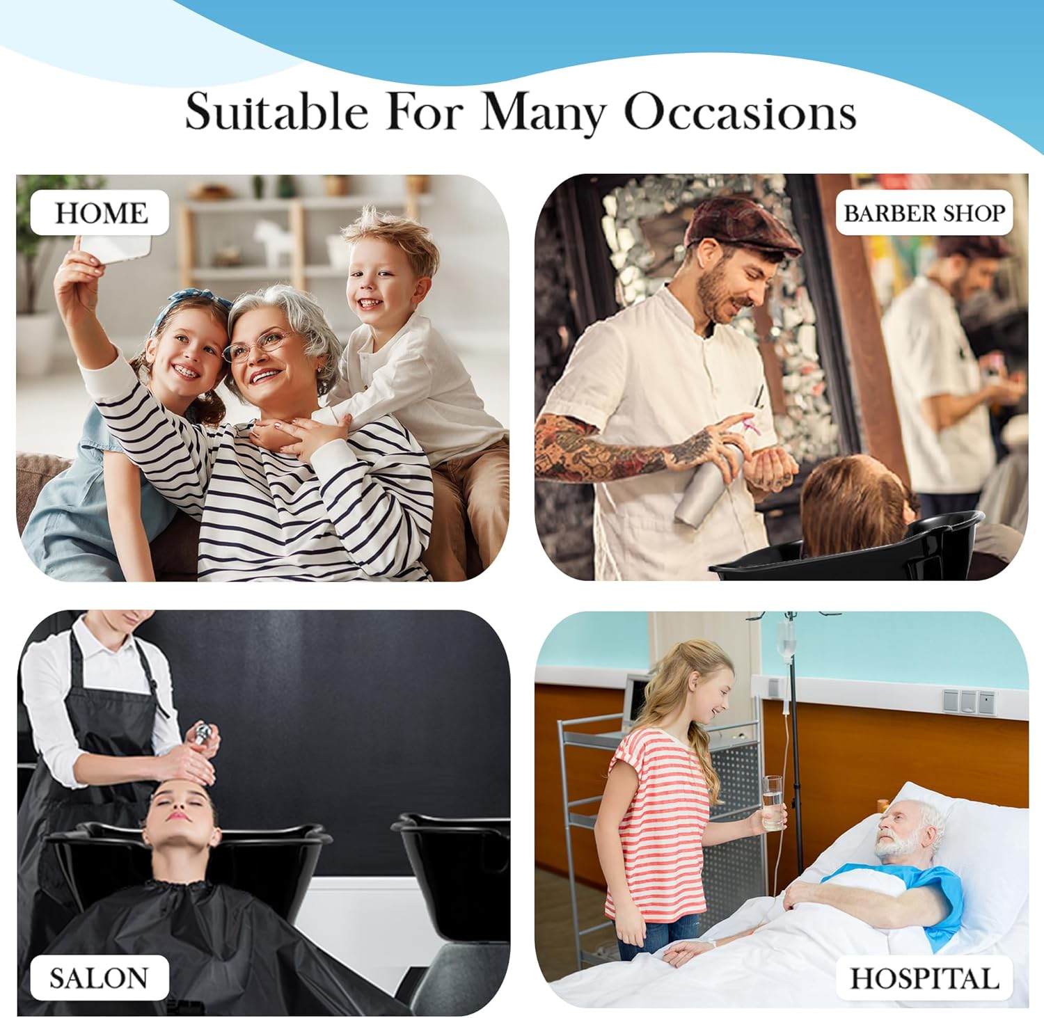 ZENY Portable Deep Shampoo Basin Sink Salon Hair Treatment Bowl Height Adjustable W/Drain Hose