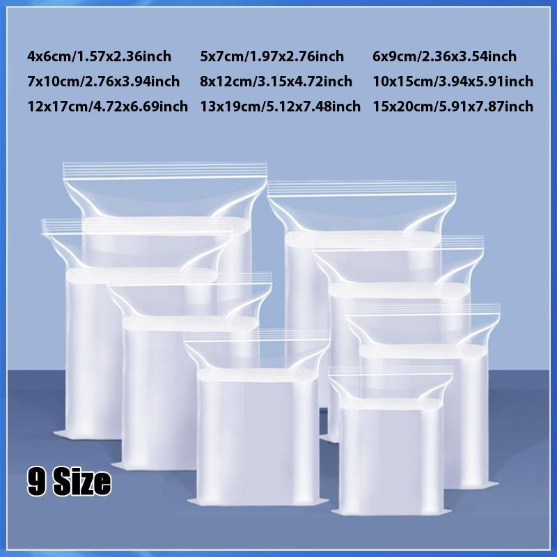100 PCS Small Plastic Ziplock Bags Resealable Transparent Jewelry Shoe Bag Vacuum Storage Bag Food Storage Bag Poly Clear Bags