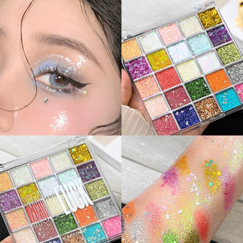 16 Color Shimmer Eyeshadow Palette, Shimmering Eyeshadow Palette, High Pigment Metallic Eye Shadow, Vibrant Makeup for Stunning Look, Daily Use, Parties, Dates