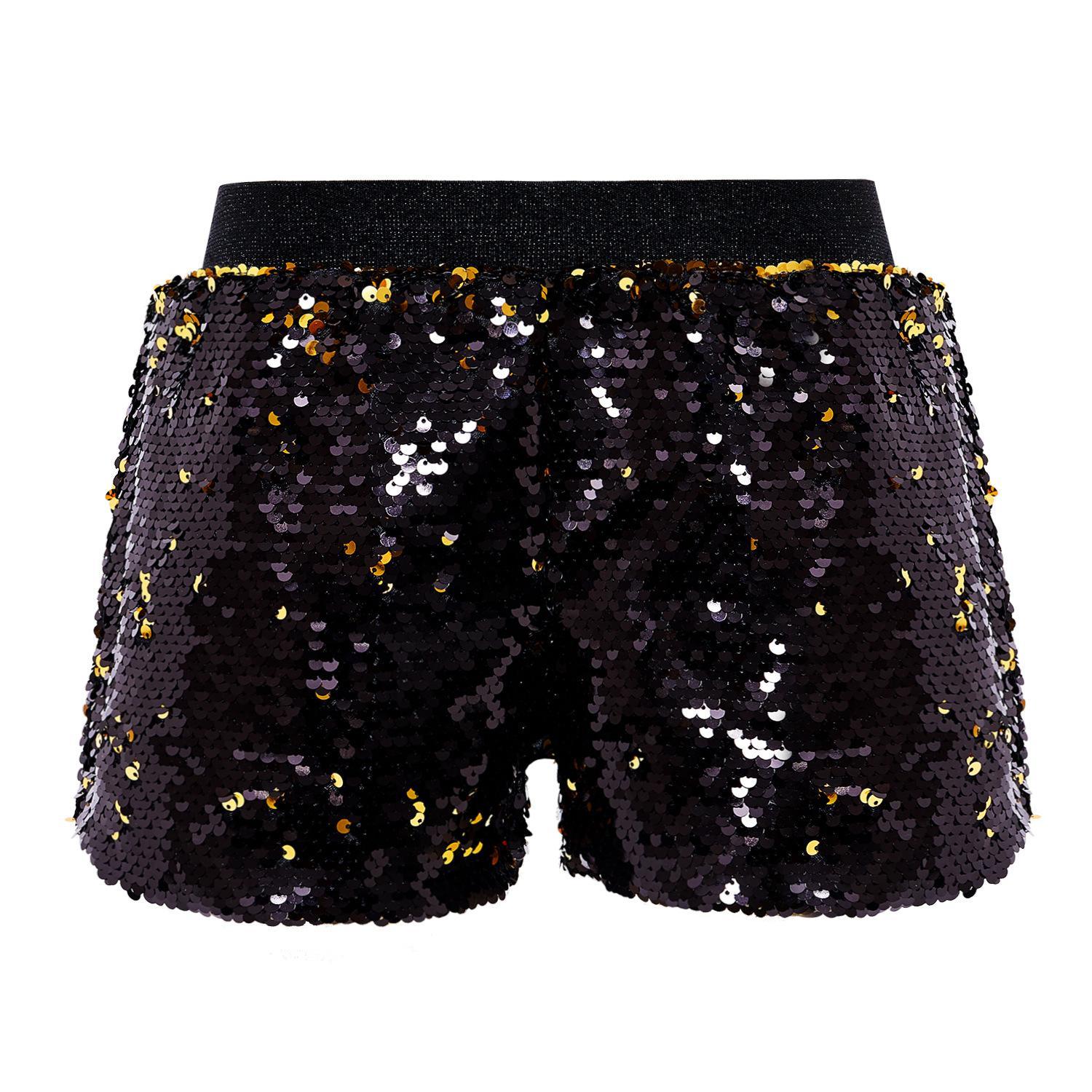 2026 New Reversible Sequin Shorts for Women,Versatile Elastic Waist Loose Fit Street Style Cool and Trendy Womens Sequined Short