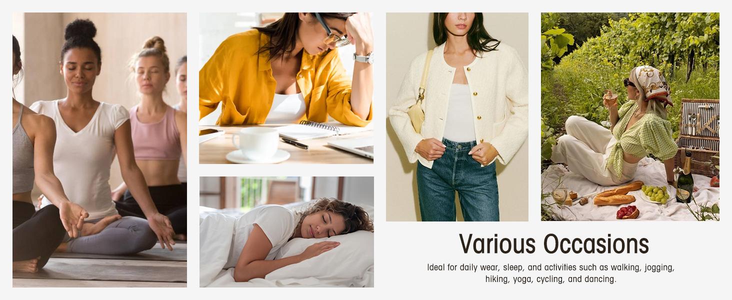 Wingslove Women's Wire-Free Seamless Bra Smooth Plunge Comfort Bra with Mesh Strap Support