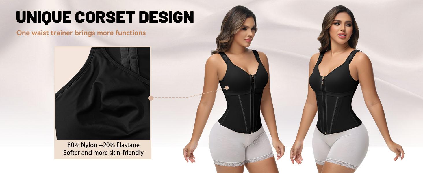 SHAPESHE Waist Shapewear Corset for Women 2-Layers Sport Workout Shapewear Vest