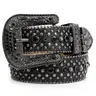 XZQTIVE Men Women Rhinestone Studded Western Leather Belt Western Cowboy Cowgirl Unisex Waist Belt with Rhinestone Buckle